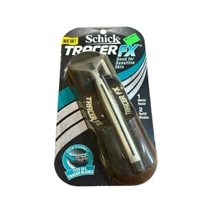 Vtg Schick Tracer FX Metal Razor + 2 Blades New Sealed NOS Fits All Tracer
